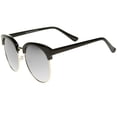 thumbnail image 3 of sunglassLA Unisex Womens Oversize Half-Frame Mirrored Flat Lens Round Sunglasses (Black-Gold / Silver Mirror) - 58mm, 3 of 4