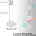 thumbnail image 4 of FSLiving 8W H-Type Track Pendant Light Retractable Lift Droplight with Aluminum Shade 3000K LED Spotlight Indoor Island Light Adjustable Length for Decor,Black - 3 Lights, 4 of 9