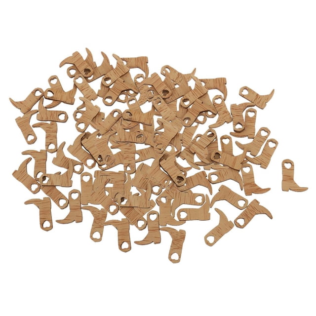 100 Piezas de Botas de Vaquero de Sin Terminar, Rebanadas de , Artesanía, Decoración para Fiestas Soledad Adornos de artesanía de madera