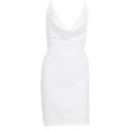 thumbnail image 4 of Womens Dresses Short Sleeve Summer Deep V-Neck Halter Backless Slit Mini Party Club Casual Dress White M, 4 of 7