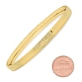 thumbnail image 2 of 6mm Textured 14k Yellow Gold Plated Round Stackable Bangle Bracelet, 8 inches + Gift Box, 2 of 6