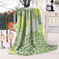 thumbnail image 2 of Green Floral and Petal Pattern Blanket,Comfortable Soft Flannel Throw Blanket,All Season,Warm Lightweight Blankets for Sofa Bed Couch Living Room Chair,60"x80", 2 of 4