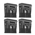 thumbnail image 2 of Book Ends, Sturdy Durable Black Exquisite Beautiful Portable Metal Bookends  For Study Room For Desktop For Office Triumphal Arch, 2 of 8
