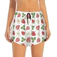 thumbnail image 2 of Picia Strawberry Pattern Women's 2 in 1 Athletic Running Shorts High Waisted Workout Casual Gym Sweat Shorts with Comfy Liner Zipper Pockets-, 2 of 9