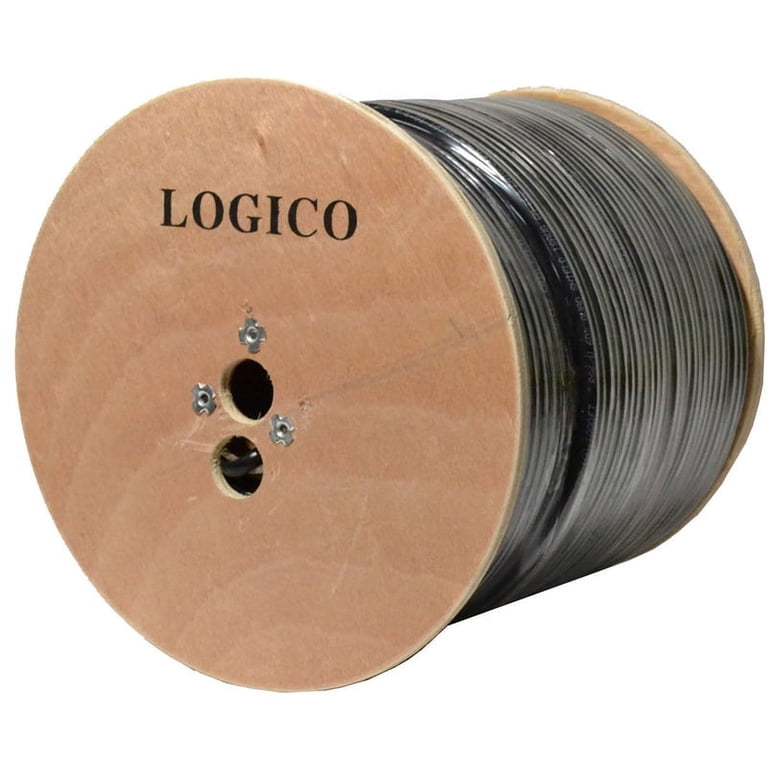 RG6 Quad Shield Coaxial Cable 18 AWG 1000ft Bulk Coax Satellite TV