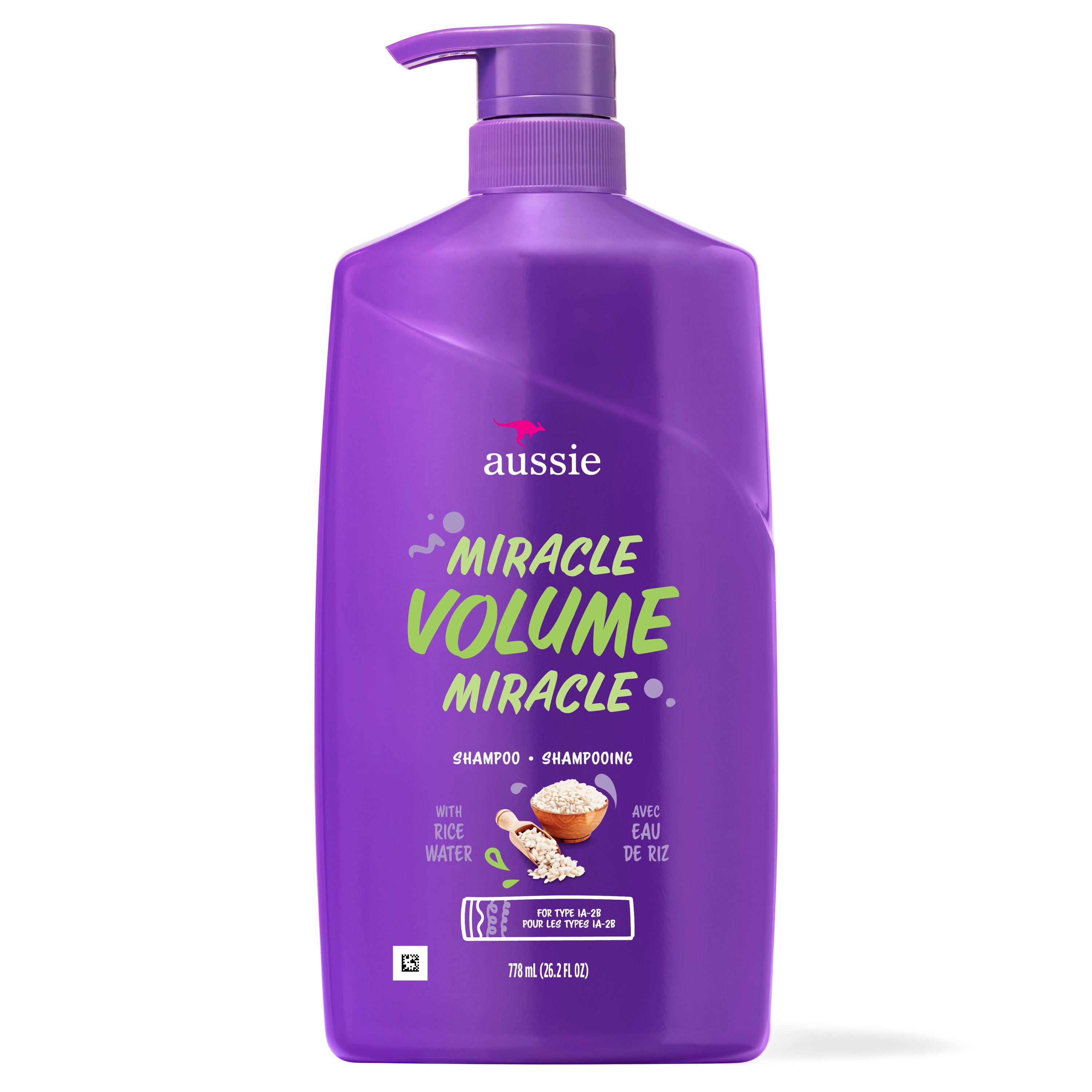 Shampooing pour cheveux fins Aussie Miracle Volume avec prune et bambou, sans parabènes 778 ml