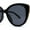 All Black, variant on Womens Oversize Cat Eye Inset Lens Metal Jewel Edge Retro Sunglasses Black Smoke