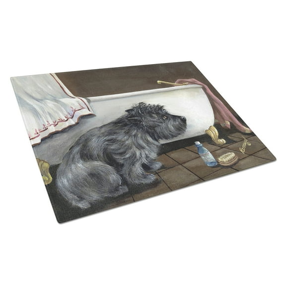 Carolines Treasures PPP3250LCB Cairn Terrier Bath Time Glass Cutting Board Large, 12H x 16W, multicolor
