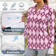 thumbnail image 6 of Jeiento Argyle Golf Ball Women's Golf Shirts, Moisture Wicking Athletic Tops, Long Sleeve V Neck Sun Protection Apparel for Golf Training, 6 of 7