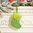 thumbnail image 5 of Uutvmp 7.9Inch Lime Green Mini Christmas Stocking with Wearing Santa Hat, Initial Letter Embroidered Lettetr Christmas Decor Stocking, Knit Mini Xmas Stocking for Family Holiday Xmas Tree Decor, 5 of 5