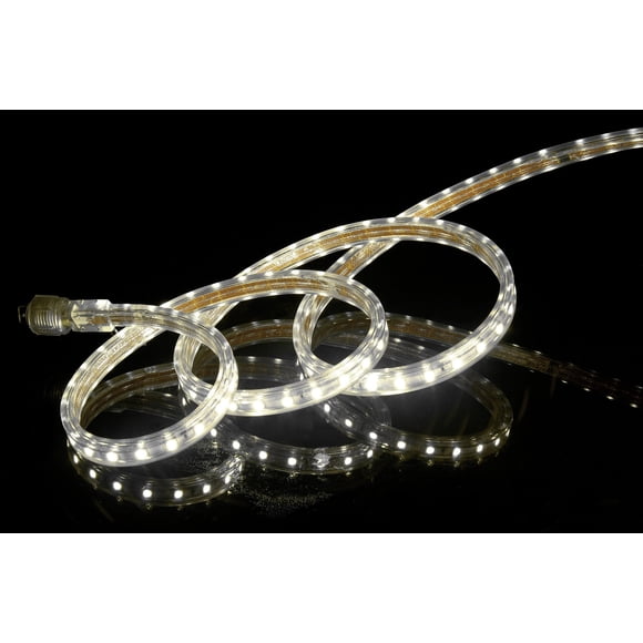CBConcept UL Listed, 20 Feet, Super Bright 5400 Lumen, 4000K Soft White, Dimmable, 110-120V AC Flexible Flat LED Strip Rope Light, Commercial Grade, Indoor Outdoor use, Ready to plug n shine
