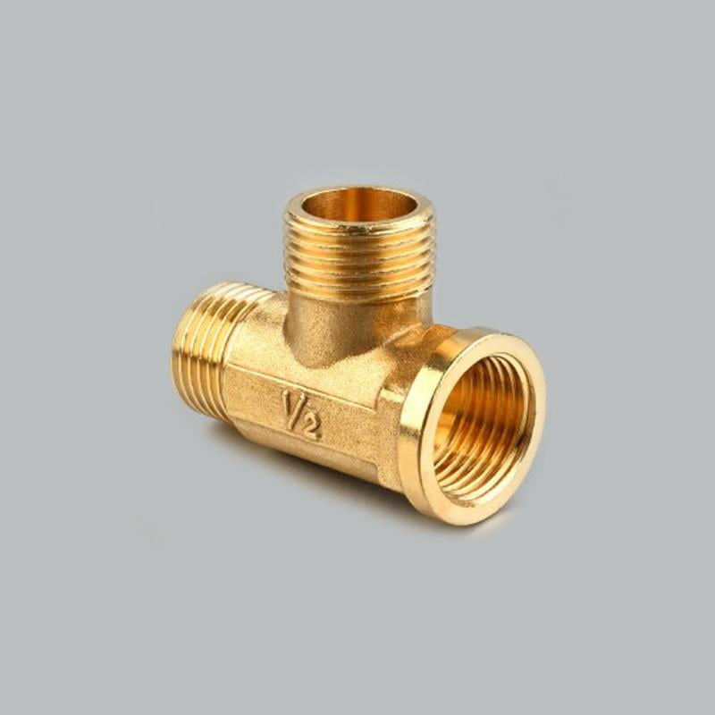 1/2 inch Thickened Brass Male Female Male Tee Fitting Connecting Joint T-Junction 3 Way 1/2 inch Thickened Brass Male Female Male Tee Fitting Connecting Joint T-Junction 3 Way