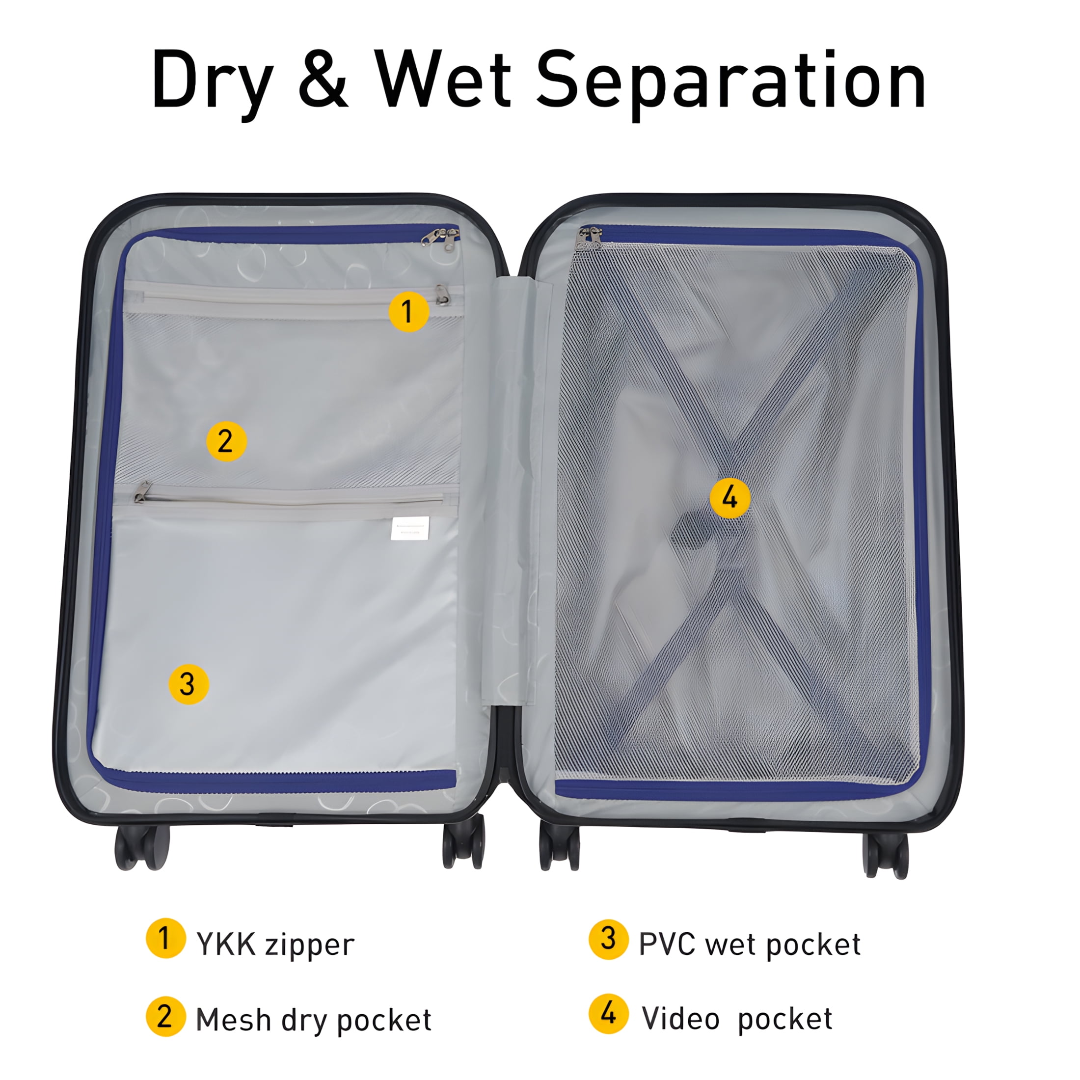 WEPLUS Luggage Sets 5 Piece(20",26" ),Hardside Carry-On Luggage, Hardshell Suitcase With Wheels, With Scratch-Resistant Surface, Four Multi-directional Wheels