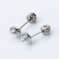 thumbnail image 2 of Aretes para hombre con simulados, circonita cúbica forma forma forma , pendientes de plata, 2 of 9