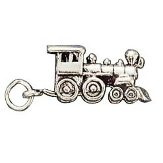 Sterling Silver 24" 1.2mm Box Chain 3D 4-4-0 Steam Engine Locomotive Train Pendant Necklace