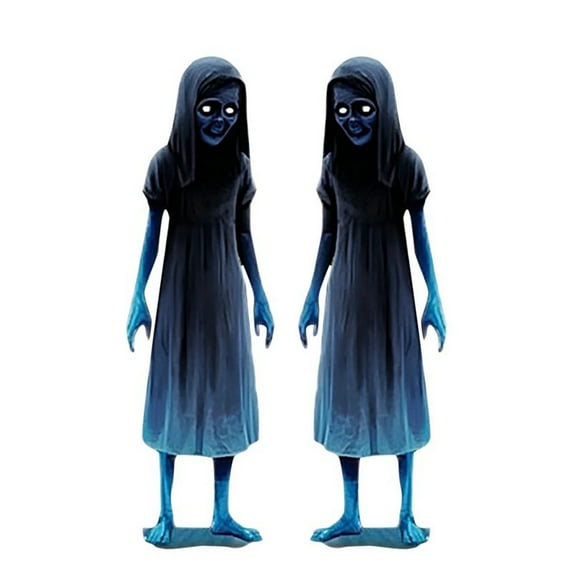 Halloween Yard Signs Outdoor Decorations, 2pcs Scary Evil Spirit Stakes for Lawn Garden Halloween Party Home Decor