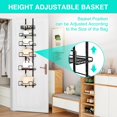 thumbnail image 3 of Over Door Purse Organizer with Adjustable Baskets, Wall Mounted Handbag Storage Rack, 3 of 8