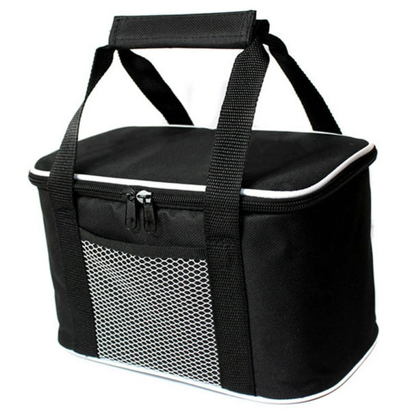Bolsa de almuerzo portátil con aislamiento, reutilizable, a prueba de fugas, para oficina y camping. Negro L