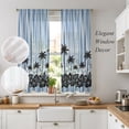 thumbnail image 2 of Palm Trees Navy Blue Sheer Curtains 63 Inch Length 2 Panels Set, Summer Coastal Tropical Voile Window Treatment Rod Pocket Curtains Sheers Drapes for Bedroom/Living Room/Kitchen 52x"63"x2, 2 of 8