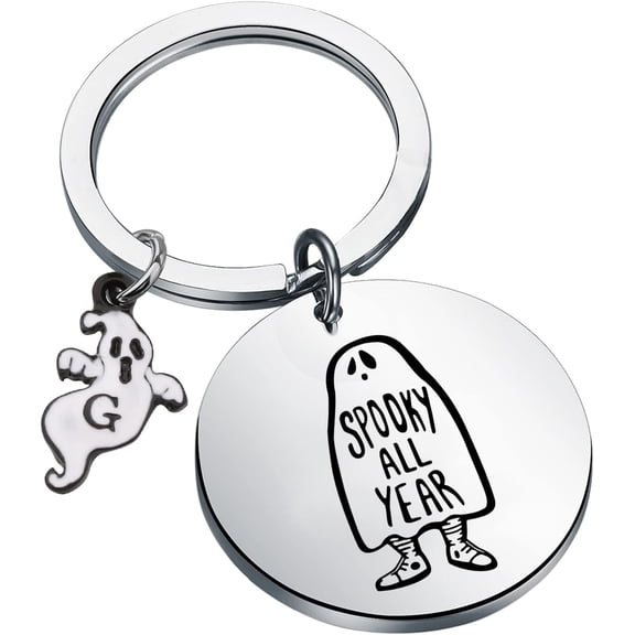 Halloween Ghost Gift Spooky All Year Keychain Funny Spooky Ghost Jewelry Best Friends Gift BFF Gift