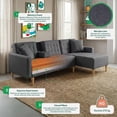 thumbnail image 3 of Sala Modular Reversible Makora Kendall Con Memory Foam, Color Gris Oxford, Lino Respaldo Reclinable De 3 posiciones., 3 of 10