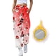 thumbnail image 4 of Gibobby pantalones negros mujer Mujer Otoño e Invierno Casual moda Navidad divertido impreso cintura elástica pantalones deportivos pantalones casuales (Rojo, M), 4 of 5