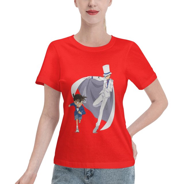 Women's Basic Short Sleeve T-Shirt Conan and Kaito Kidd