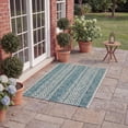thumbnail image 3 of SAFAVIEH Courtyard Robert Striped Indoor/Outdoor Area Rug, 2' x 3'7", Light Grey/Teal, 3 of 10