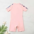 thumbnail image 5 of ATOGUTA Swimsuits Kids Printed Short Sleeve Swimsuit Surfing One-piece Swimsuit Pink, Sizes 3T-12, 5 of 5