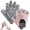 Pink, variant on Anti-Slip Fingerless Cycling Gloves for Men Women, Breathable Mesh Lightweight Workout Gloves with Shockproof Padding for Gym Exercise Fitness Rowing