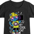 thumbnail image 3 of Instant Message - Hey Cool Cat Boombox - Toddler & Youth Girls Short Sleeve Graphic T-Shirt, 3 of 6