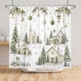 thumbnail image 6 of Tchckioa Christmas Snow Village Shower Curtain,72x72 Inch Waterproof Hooks Bath Curtain for Bathroom, 6 of 6