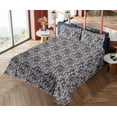 thumbnail image 4 of Ambesonne Leaf Print Fitted & Flat Sheet with Sham 3 Pcs Set, Botany Nostalgia Leaves, Twin, Fawn Indigo and Dusk, 4 of 5