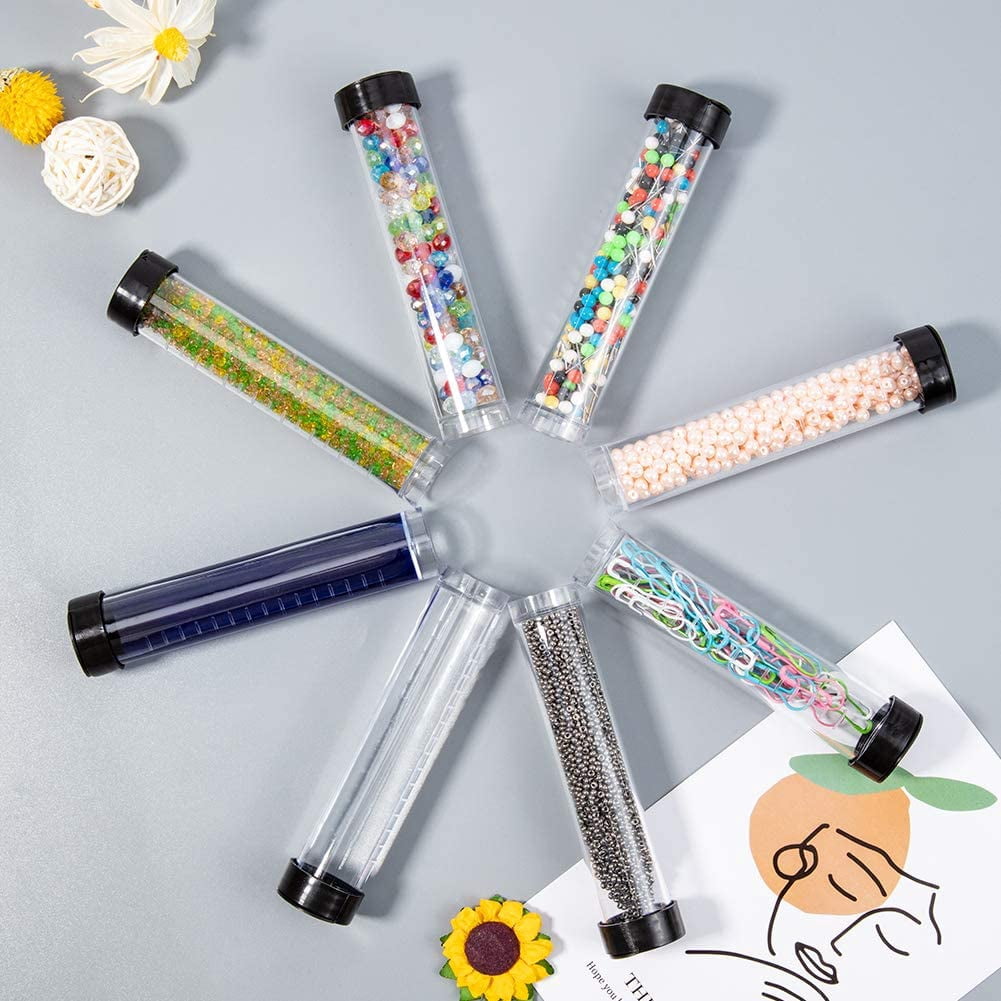 Plastic Bead Containers Seed Beads Containers Bottle Column Clear 106x21mm 30pcs/box