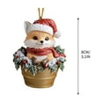 thumbnail image 2 of RuiJiao Christmas Tree Cute Fox Acrylic Pendant, Durable Festive Ornament for Xmas Decor, Holiday Gift for Family, Easy Hang Decoration for Wreaths and Garlands (Reusable), 2 of 4