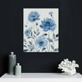 thumbnail image 5 of ONETECH  Light Blue Bathroom Pictures Wall Decor Rose Flower Canvas Art Print Blue and White Wall Art Bedroom Art Chic Kitchen Home Decoration, 5 of 5