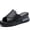 black, variant on Women's Wedge Platform Slide Sandals Comfort Leather Slip On Shoes for Daily Outdoor