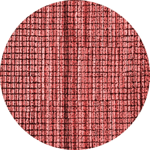 Ahgly Company Machine Washable Indoor Round Abstract Red Modern Area Rugs, 7' Round