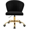 thumbnail image 3 of Scranton & Co Contemporary Velvet Swivel Adjustable Office Chair in Black, 3 of 6