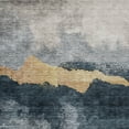 thumbnail image 5 of 10' X 14' Blue Gray And Gold Abstract Washable Indoor Outdoor Area Rug, 5 of 5