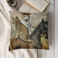 thumbnail image 3 of YINGXI ative Cat Pillow Covers, The Cat on a Flower Throw Pillow Covers Linen Case for Living Room Couch Sofa Patio Outdoor Home 12x12in, 3 of 5