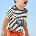 thumbnail image 3 of Vedolay Boy Shirts Short Sleeve Boy's Button Down Hawaiian Shirts Short Sleeve Cartoon Print Tops T-Shirt for Kids,Black 6-7 Years, 3 of 5