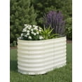 thumbnail image 1 of Cherish Oval Raised Bed - 0.6mm Thick Galvanized Steel Planter Box with Open-Bottom Design, Effortless Tool-Free Assembly for Vegetables/Herbs/Trees, 1 of 8