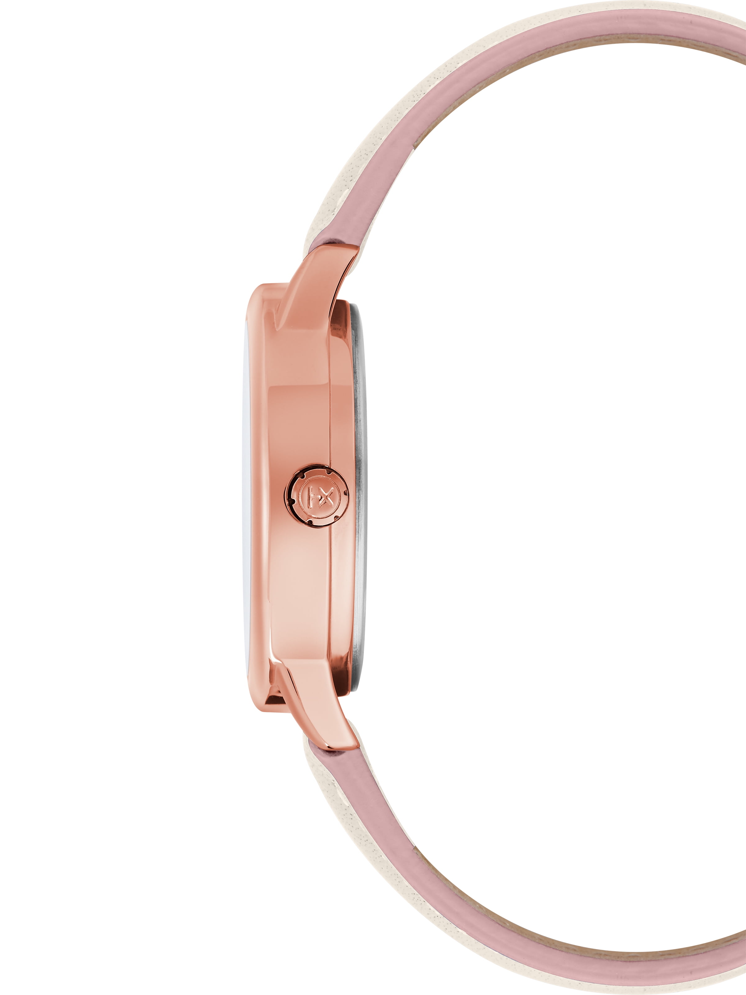 Timex Women's Easy Reader Small Cream/Rose Gold-Tone Watch, Leather Strap