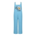 thumbnail image 4 of Conairie Womens Bib Overalls Womens Flower Print Stretchy Beach Vacation Trendy Jumpsuits One Piece Outfits With Pockets Sky Blue XXL, 4 of 4
