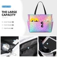 thumbnail image 2 of Wukai Colorful Glitters Print Zipper Bag,large Beach Tote Bag,Waterproof Sandproof Bag,Grocery and Picnic Tote Travel Bag, 2 of 5