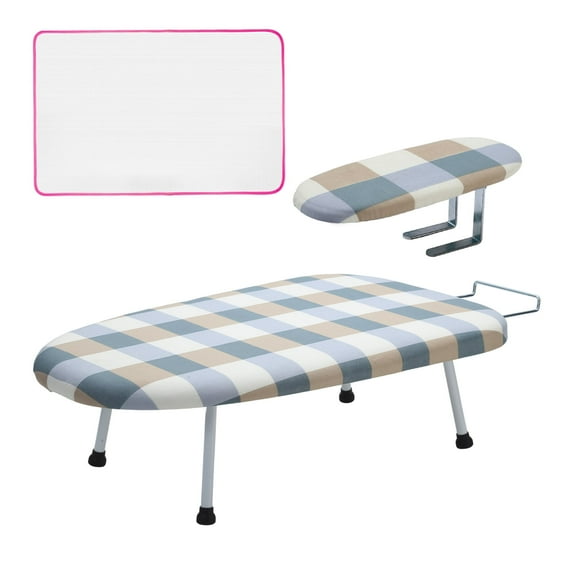 BeGrit Foldable Table Ironing Board with Sleeve Board, Cotton Cover & Foam Pad for Space Saving Travel