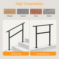 thumbnail image 5 of Dovov Handrail for Outdoor Steps, 3-4 Steps Outdoor Stair Railing Wrought Iron Hand Rails Indoor Outdoor Staircase Handrails for Concrete Steps or Wooden Stairs, 5 of 10
