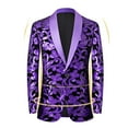thumbnail image 4 of Men's Sequin Performance Ceremonial Dress Party Suit One Button Shawl Lapel Suit Jacket for Party Wedding Banquet Prom, 4 of 6