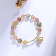 thumbnail image 4 of RV Pulsera de concha de piedra natural (tamaño 14-19 cm), pulsera con dijes de cristal de colores, pulsera elástica, joyería de piedras preciosas Rojo Verde, 4 of 4